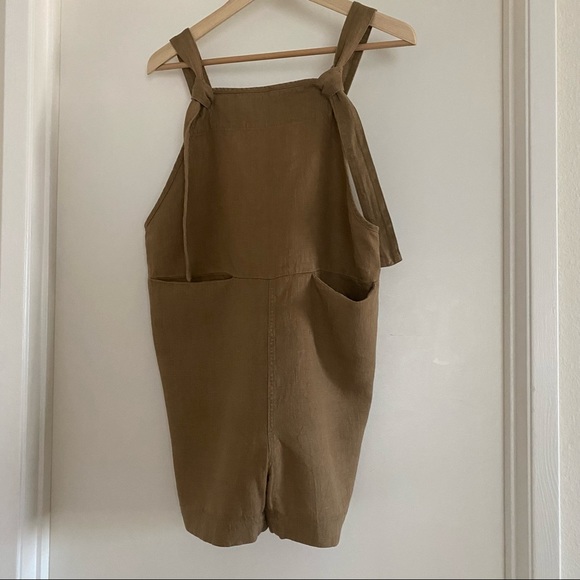 beaton Pants - Beaton shortalls, linen, sage, size m medium